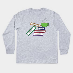 Books and Coffee Kids Long Sleeve T-Shirt